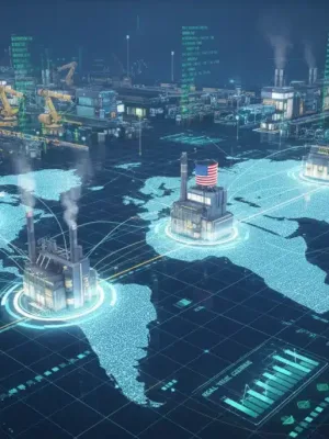 Global supply chain network with resilient US manufacturing hubs 2026