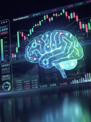 Futuristic AI interface analyzing financial data for advisory services