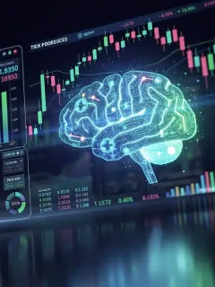 Futuristic AI interface analyzing financial data for advisory services