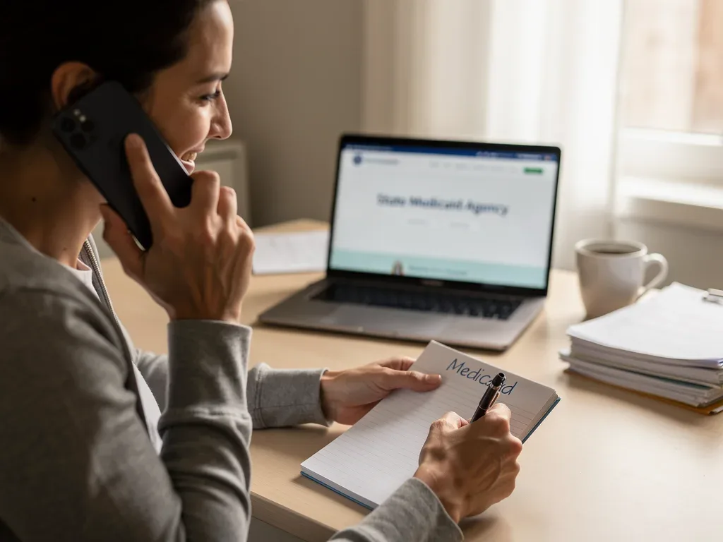 Beneficiary contacting a state Medicaid agency for renewal assistance.
