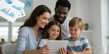 Family reviewing Child Tax Credit 2026 information on a tablet