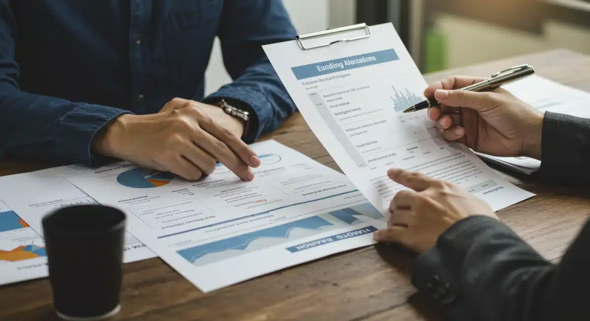 Charts and documents illustrating funding allocation for early childhood education reform