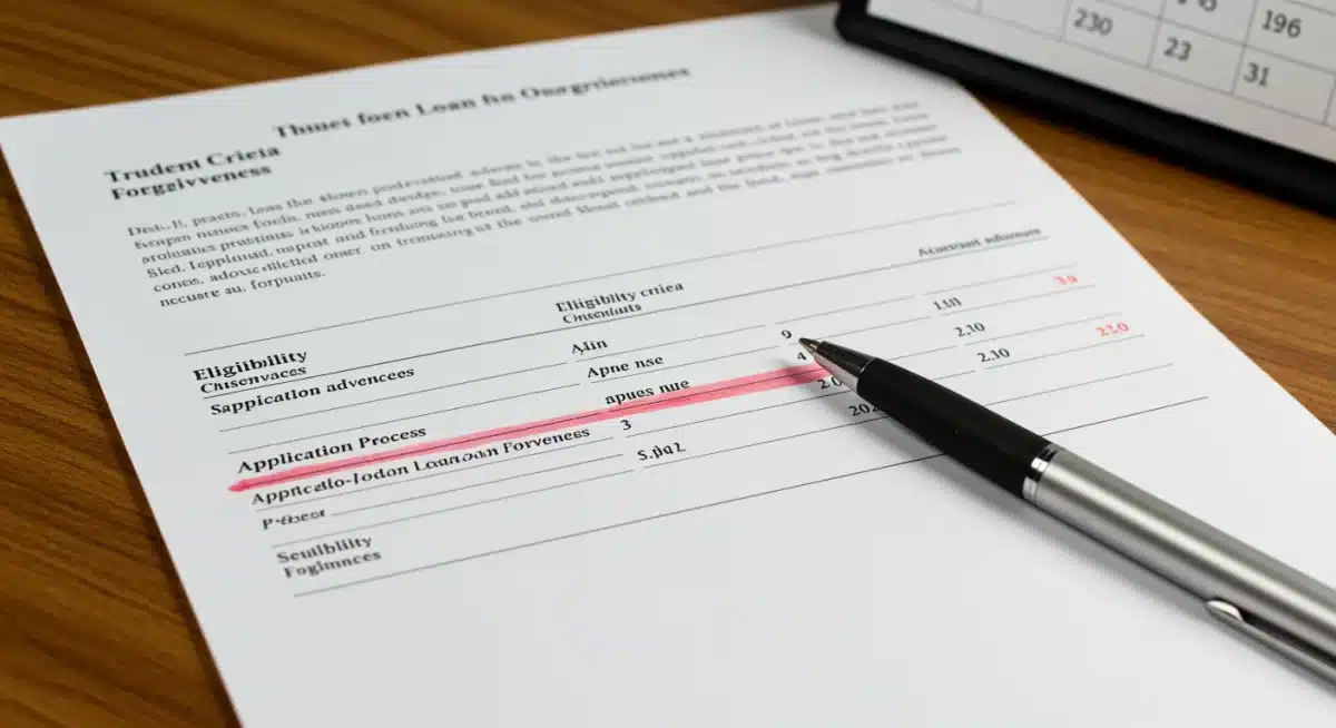 Document detailing eligibility criteria and application process for student loan forgiveness
