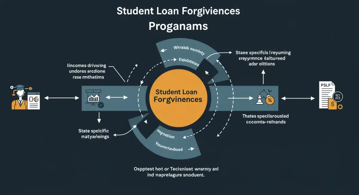 Infographic illustrating various student loan forgiveness program types and paths