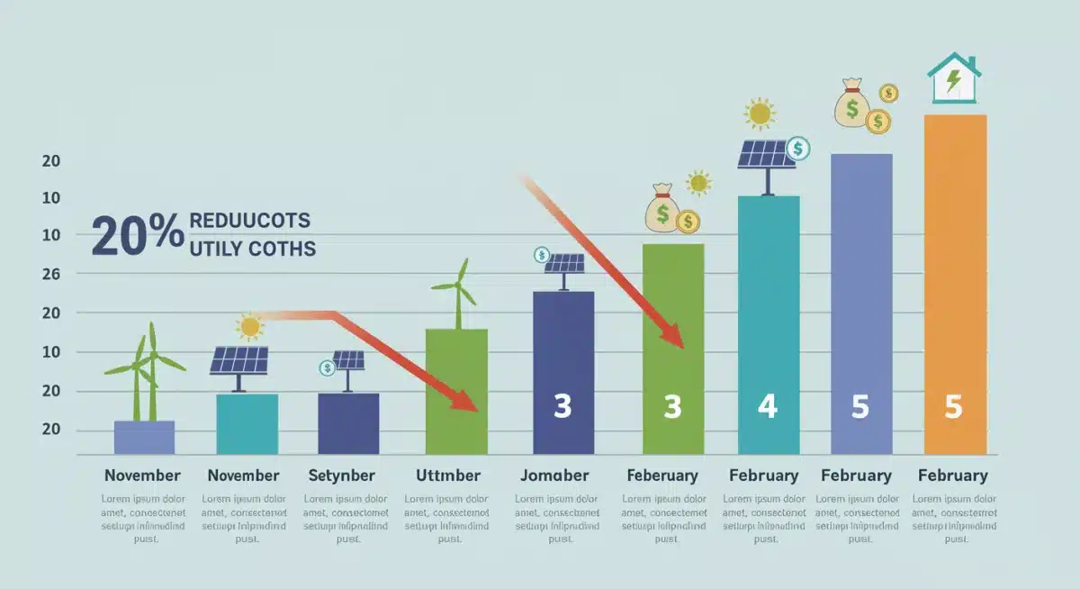 Infographic showing 20% utility cost reduction from energy assistance programs.