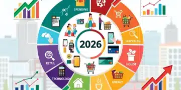 Consumer Spending Trends 2026: Growth & Decline Deep Dive Infographic showing consumer spending trends for 2026, with sectors in growth and decline