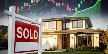 Modern family home with 'Sold' sign, reflecting the Real Estate Market Forecast 2026 and mortgage rate impacts.