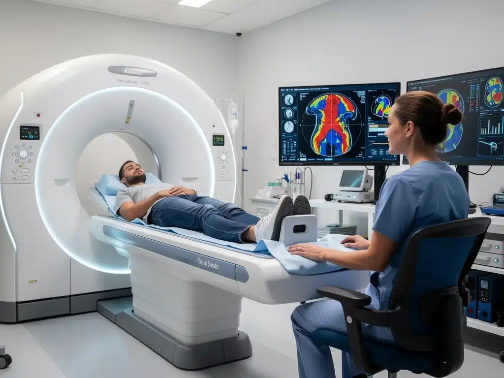 Patient receiving advanced non-invasive diagnostic imaging