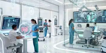 Futuristic medical facility showcasing healthcare innovation breakthroughs