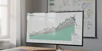 Investment portfolio chart with a downward trend line towards 2026, symbolizing market correction preparation.